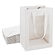 Benecreat 10 packs sacs-cadeaux en papier kraft blanc avec fenêtre 25x18x13 cm sacs à provisions en papier sacs de détail pour le stockage de faveur de fête AJEW-BC0005-51A-1