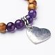 Wood Beads Charm Bracelets BJEW-JB02773-05-2