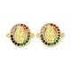Real 18K Gold Plated Brass Micro Pave Colorful Cubic Zirconia Connector Charms KK-L209-057G-03-1