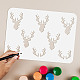 Fingerinspire pochoir de motif de tête de cerf 1.7x8.3 pouce réutilisable bois peinture pochoir en plastique bricolage artisanat art animal cerf pochoirs pour mur DIY-WH0202-522-3