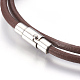 Cordón de cuero envolver pulseras / collar BJEW-JB03920-M-3