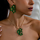 Orecchini a bottone in ferro con fiore e collane pendenti per le donne&nbsp;WG30632-04-1