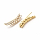 Brass Micro Pave Cubic Zirconia Stud Crawler Earrings EJEW-H091-32G-2