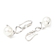 Orecchini pendenti infinito con perle di plastica e zirconi EJEW-Q770-03P-2