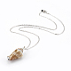 Electroplate Spiral Shell Pendant Necklaces NJEW-JN02281-2