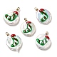 Pendentifs en perles keshi naturelles de style baroque avec émail PEAR-G013-02D-1