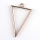 Matte Style Rack Plating Alloy Triangle Open Back Bezel Pendants PALLOY-S047-09A-FF-2