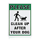 GLOBLELAND Please Clean Up After Your Dog Sign AJEW-GL0001-05C-06-1