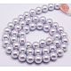 Hebras de cuentas redondas de perlas de vidrio teñidas ecológicas X-HY-A002-6mm-RB004-3
