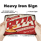 SUPERDANT Homemade Pizza Tin Sign Fast Food Tin Sign Vintage Metal Signs Tin Funny Wall Art Painting Iron Decor for Pizza Shop Fast Food Festaurant Outdoor Wooden fence decoration AJEW-WH0189-070-3