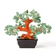 Decoraciones de exhibición de bonsái de árbol de dinero con chips de aventurina verde natural DJEW-B007-08A-1