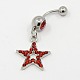 Body Jewelry Star Alloy Rhinestone Navel Ring Belly Rings RB-D073-03-2