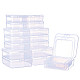 Benecreat 27 confezione di scatole di contenitori per contenitori di plastica trasparente rettangolari di dimensioni miste con coperchio per oggetti CON-BC0003-01-1