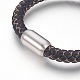 Braided Leather Cord Bracelets BJEW-F349-15P-03-2