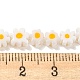 手作りミッレフィオーリガラスビーズ連売り  花  ホワイトスモーク  6~6.5x6~6.5x3mm  穴：1mm  約70個/連  15.28インチ（38.8cm） LAMP-XCP0001-16-4