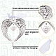 CREATCABIN 2Pcs Wing Memorial Christmas Ornament Angel Wing Gifts Heart Tree Hanging Pendants for Loss of Loved Party Remembrance Keepsake With Silk Ribbon-A Piece of My Heart is in Heaven DIY-WH0293-001-3
