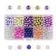 Jardín de lavanda mixto crackle vidrio y cristal pearl bead conjuntos HY-X0009-6mm-01-1