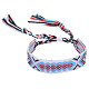 Bracelet cordon polyester-coton motif losange tressé FIND-PW0013-001A-32-1
