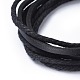 Einstellbar Rindslederband Multi-Strang-Armbänder BJEW-JB04436-02-2