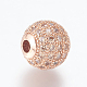 Perline zirconi micro pave  in ottone ZIRC-E134-10mm-07RG-2
