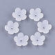 5-Petal Transparent Acrylic Bead Caps FACR-T001-12-1