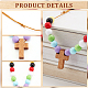 Croix en bois avec pendentifs en perles acryliques pour femmes NJEW-AB00014-4