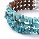 Three Loops Synthetic Turquoise(Dyed) Chip Beads Wrap Bracelets BJEW-JB04657-03-2