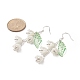 ABS Plastic Flower of Life with Shell Pearl Beaded Dangle Earrings EJEW-TA00182-3