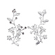 合金コネクタラインストーンの設定  花と枝  銀色のメッキ  44.5x23x8mm  穴：2.2mm  2mmのラインストーンに適する X-PALLOY-G253-15S-5