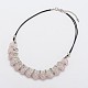 Trendy Mixed Stone Glass Beads Bib Statement Necklaces NJEW-JN00977-2