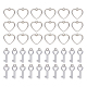 DICOSMETIC 300Pcs 2 Style Hollow Heart Charm Vintage Keys Heart Charm Open Bezel Pendants Charm Platinum Heart Frame Connector Plastic Dangle Pendant for Jewelry Making Gifts Valentine's Day CCB-DC0001-03-1