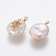 Colgantes naturales de perlas cultivadas de agua dulce PEAR-L027-11A-2