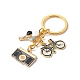Porte-clés pendentif en émail en alliage de montgolfière/appareil photo/vélo KEYC-JKC00418-3