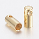 201ステンレス鋼コードエンド  ゴールドカラー  7.5x2.8mm  穴：1.5mm  内径：2mm STAS-H436-14C-2