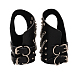 パンクスタイルプラチナトーン合金の革手袋  ブラック  190x120x2mm AJEW-M020-01B-3