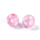 Polka dot abalorios de acrílico bubblegum redondas X-SACR-S146-20mm-10-2