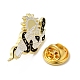 ヘビと花のエナメルピン  トーテムバッジ  バックパックの服のための黄金の合金のブローチ  ブラック  30x15x1.5mm JEWB-P030-D05-3