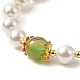 Pulsera elástica con cuentas redondas de perlas de concha y ágata de pavo real natural teñida BJEW-TA00233-5