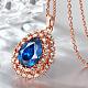 Real Rose Gold Plated Tin Alloy Glass teardrop NJEW-BB06227-RG-2
