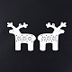 クリスマスのテーマ スプレー塗装木材の大きなペンダント  トナカイ/クワガタ チャーム 中空の雪の結晶  ホワイト  73x70x2mm  穴：3mm WOOD-N005-83A-1