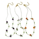 3Pcs 3 Style Natural Carnelian & Amethyst & Glass Beaded Necklaces Set for Women NJEW-TA00113-1