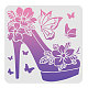 FINGERINSPIRE Flower High Heel Shoe Template Stencil DIY-WH0172-540-1
