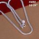 Popular Silver Color Plated Brass Snake Chain Necklaces For Men NJEW-BB12734-24-3