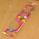 Colorful Wood Jewelry Sets for Kids: Bracelets and Necklaces SJEW-JS00313-02-3
