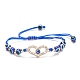 Bracelet de perles tressées en résine mauvais œil BJEW-JB08408-4