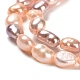 Fili di perle di perle d'acqua dolce coltivate naturali PEAR-E016-106-3
