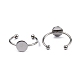 Stainless Steel Open Cuff Finger Ring Finding FIND-WH0110-025A-P-1
