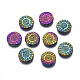 Rack Plating Rainbow Color Alloy Beads PALLOY-S180-362-1