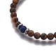 Bracelets de perles rondes en pierres mélangées naturelles et synthétiques BJEW-L648-09-4