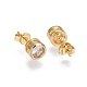 Brass Micro Pave Cubic Zirconia Stud Earrings EJEW-L224-02A-2